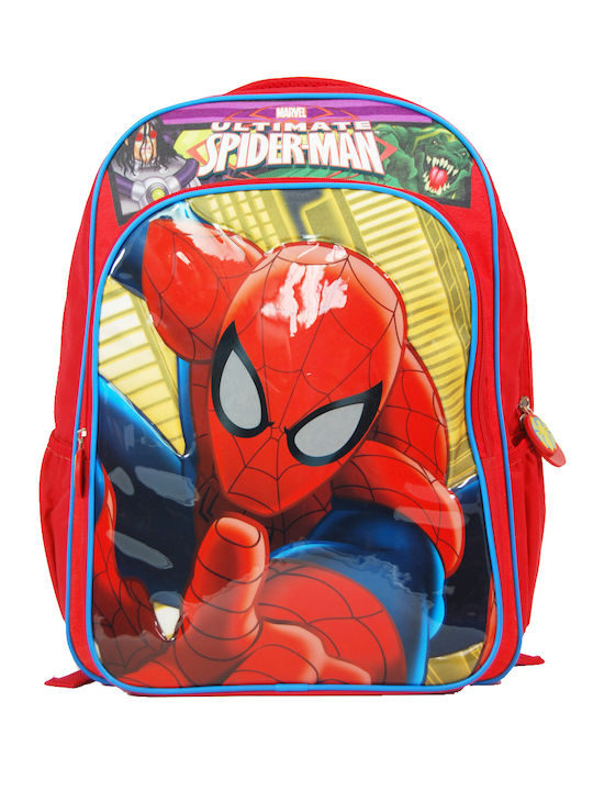 Spiderman School Bag Backpack Elementary, Elementary in Red color