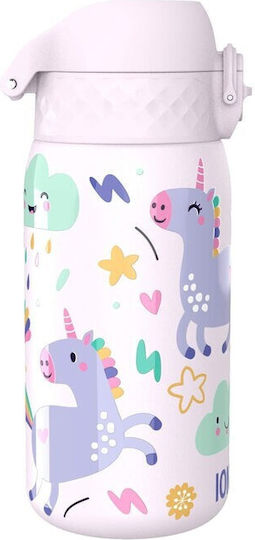Ion8 Unicorns Kids Water Bottle Thermos Unicorn Stainless Steel with Straw Non Spill Lilac 320ml