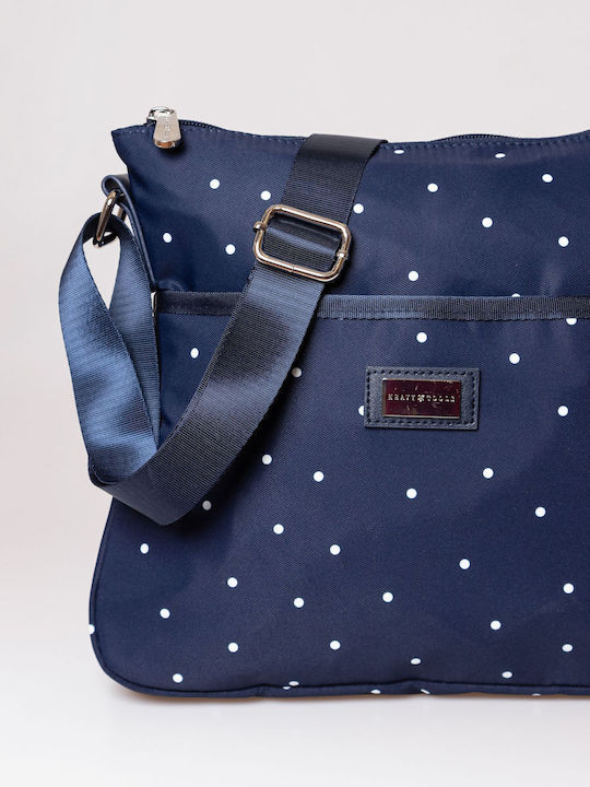 Women's Bag Shoulder Navy Blue Dotted