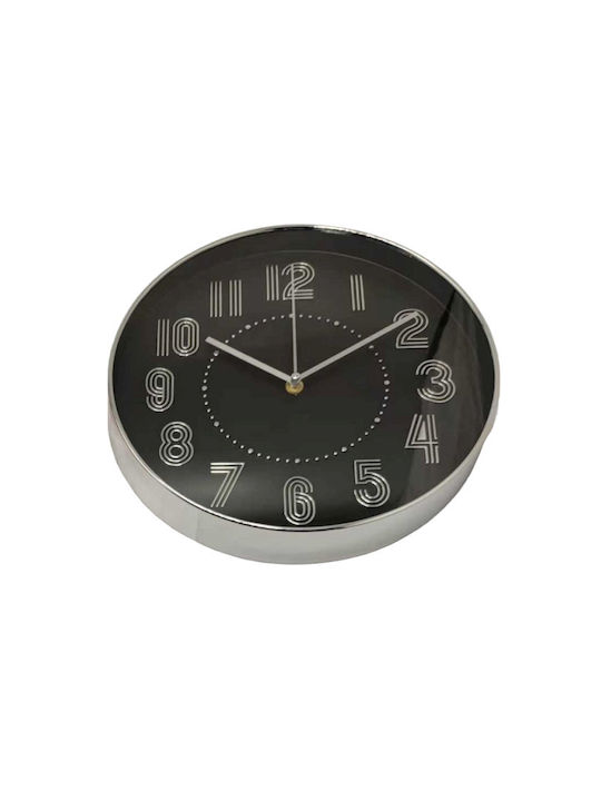 Wall Clock Plastic Black Ø30cm