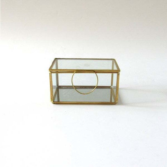 JK Home Decoration Glass Decorative Box 12.5x12.5x6cm