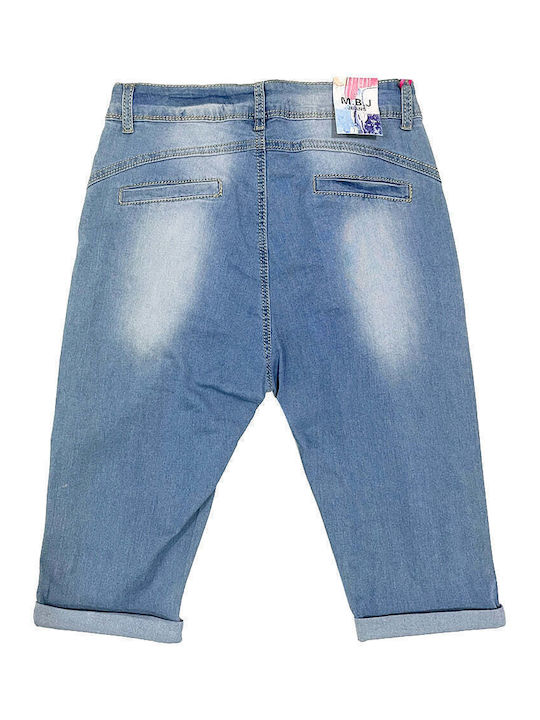 Damen Bermuda Jean Hellblau
