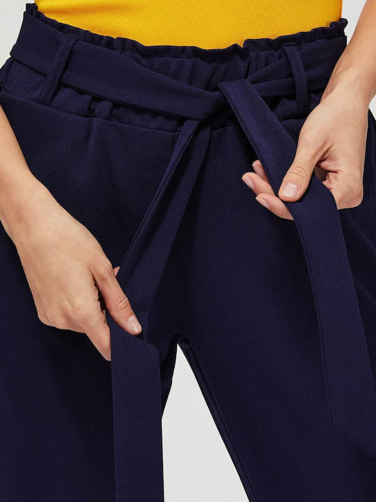 Make your image Women's Fabric Trousers Navy Blue