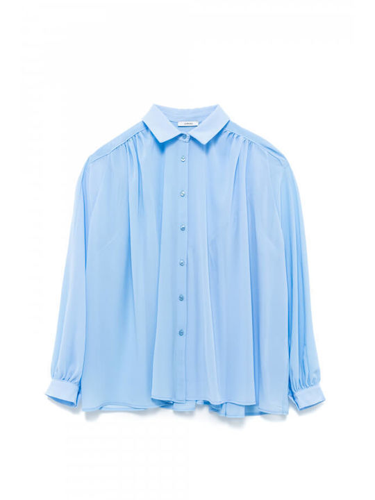 Make your image Women's Monochrome Long Sleeve Shirt Light Blue