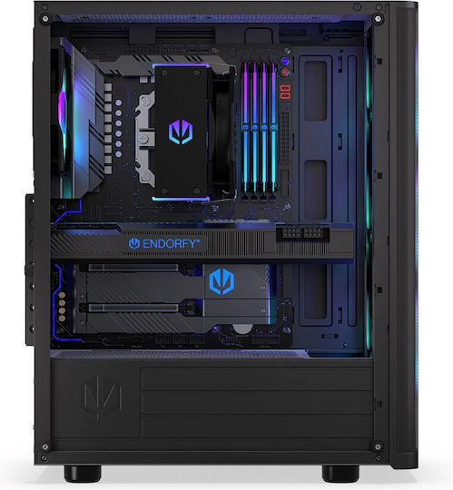 Endorfy Ventum 200 ARGB Gaming Midi Tower Computer Case with Side Window Black