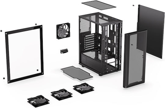 Endorfy Ventum 200 ARGB Gaming Midi Tower Computer Case with Side Window Black
