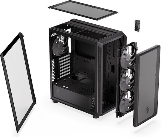 Arx 500 ARGB Gaming Midi Tower Computer Case Black