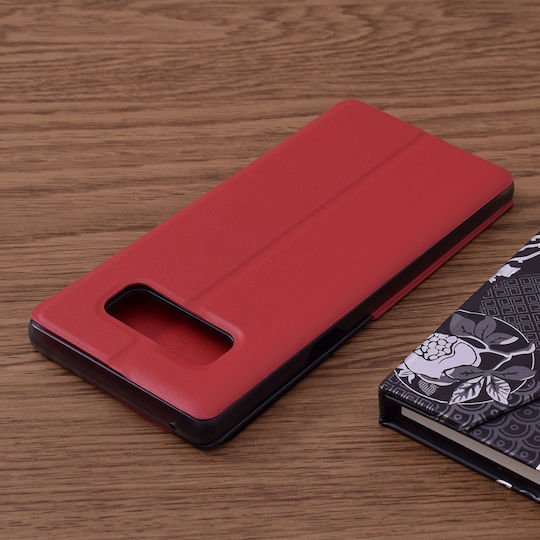 Techsuit eFold Series Book Plastic / Leather Red (Galaxy Note 8)