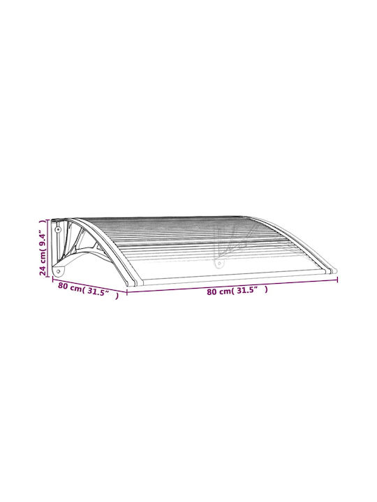 vidaXL Πολυκαρβονικό Στέγαστρο Π80xΒ80cm