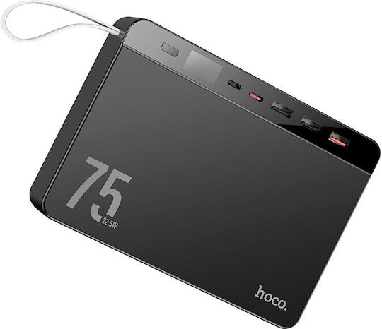 Hoco J94 Overlord Power Bank 75000mAh 22.5W mit 3 USB-A Anschlüssen und USB-C Anschluss Schwarz
