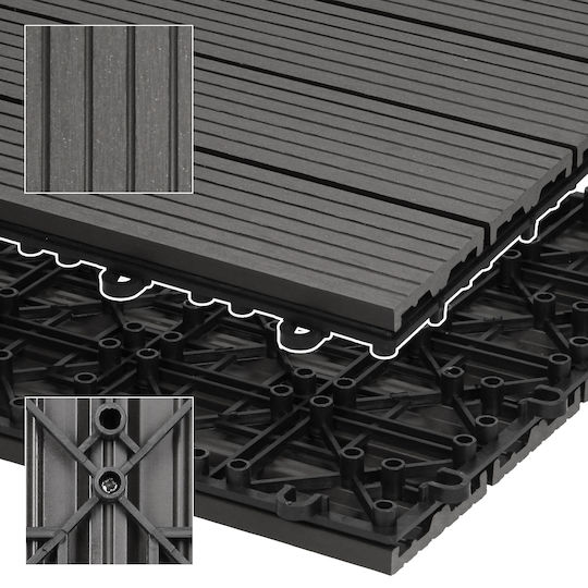 ECD Germany WPC Garden Decking Board 60x30cm