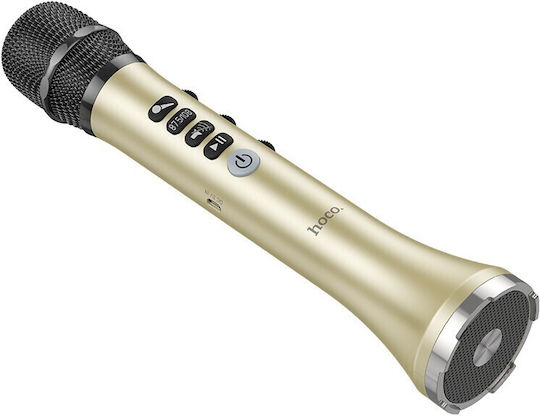 Hoco Μικρόφωνο Karaoke Ασύρματο BK9 Χρυσό