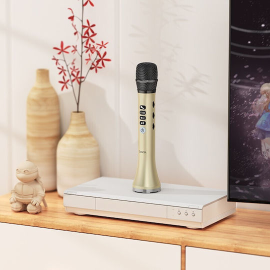 Hoco Μικρόφωνο Karaoke Ασύρματο BK9 Χρυσό