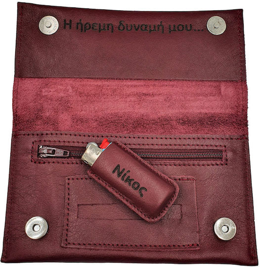 ByLeather Leather Tobacco Pouch HANDMADE With Magnetic Clasp Burgundy