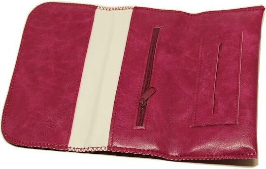 Monte ROXY Pungă Pentru Tutun Din Piele Ecologică Burgundy Cu Buton 16x8.5cm