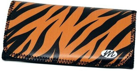 Monte ROXY Lederne Tabaktasche in Orange mit Verschluss 16x8.5cm