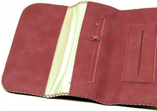 Monte ROXY Lederne Tabaktasche in Rosa mit Verschluss 16x8.5cm