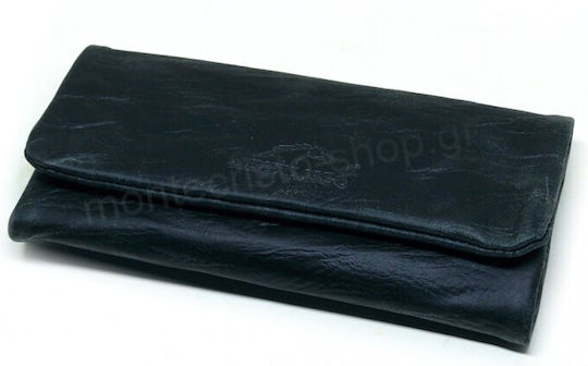 Mestango WAVES Tabaktasche aus Künstliches Leder Schwarze mit Verschlussart mit Taste 16x8cm