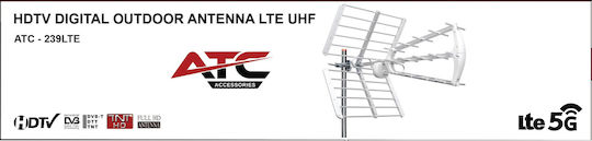 ATC Yagi ATC-239 11.5dB LTE C48 5G 03.001.0078 Outdoor TV Antenna (Does not Require Power Supply) Silver