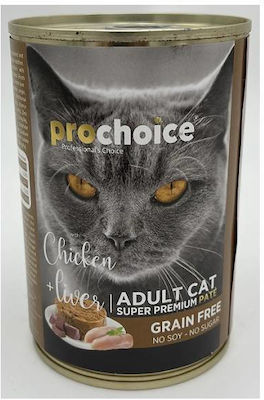 Prochoice Wet Food for Adult Cat in Can with Chicken and Liver 400gr