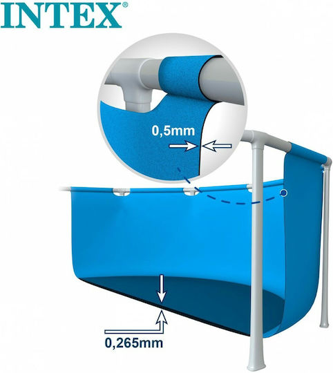 Intex Στρογγυλή Πισίνα PVC 1828lt με Μεταλλικό Σκελετό 244x51εκ. Μπλε