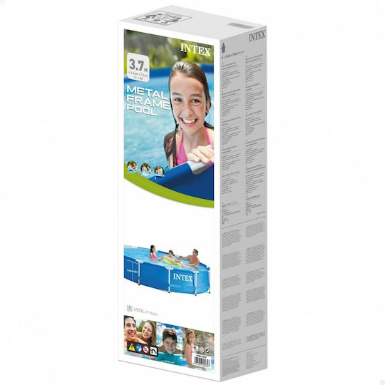 Intex Στρογγυλή Πισίνα PVC 6503lt με Μεταλλικό Σκελετό 366x76εκ. Γαλάζια