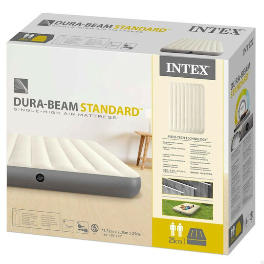 Intex Inflatable Sleeping Mattress Deluxe Single High 203x152x25εκ.