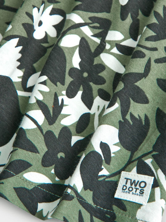 Kinderkleid Langärmelig Blumen Grün