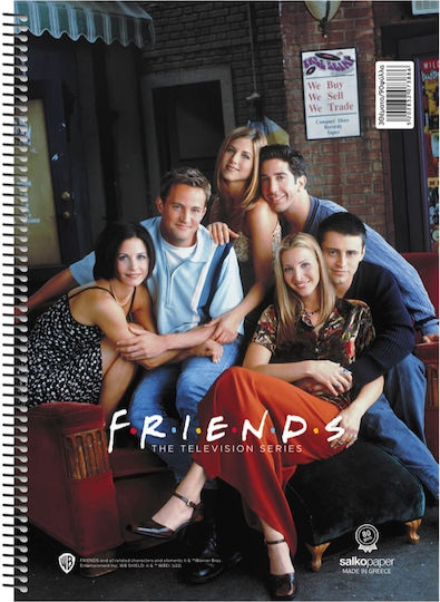 Salko Paper Σπιράλ Τετράδιο Ριγέ Β5 30 Φύλλων Friends (Διάφορα Σχέδια/Χρώματα)