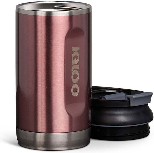 Igloo Tumbler Ποτήρι Θερμός Ανοξείδωτο 354ml Κόκκινο με Καλαμάκι και Λαβή