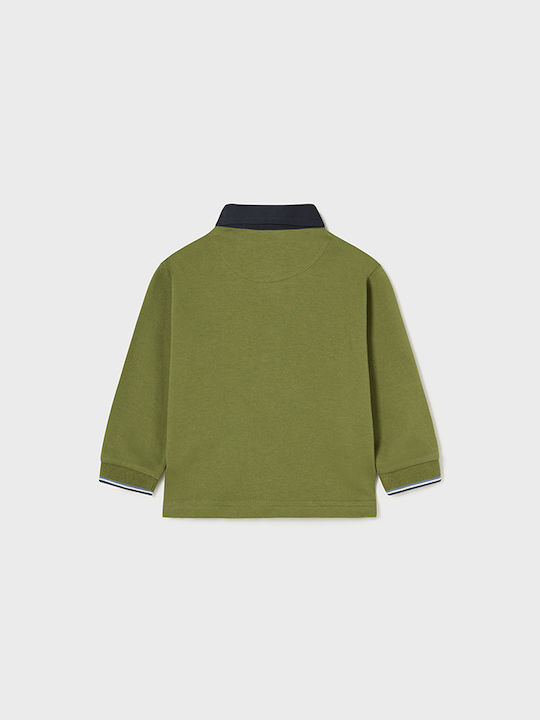 Mayoral Kids Polo Long Sleeve Green