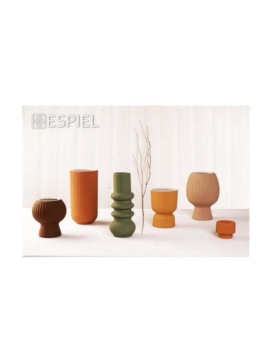 Espiel Decorative Vase Orange 11.5x11.5x16cm