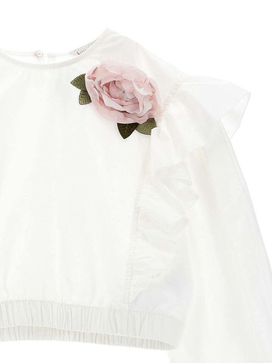 Kinderbluse Langarm Ecru