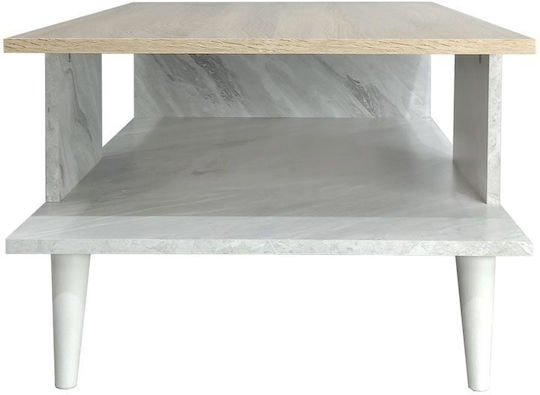 Rectangular Central Coffee Table Moses Wooden Beige 90x54x37.5 cm