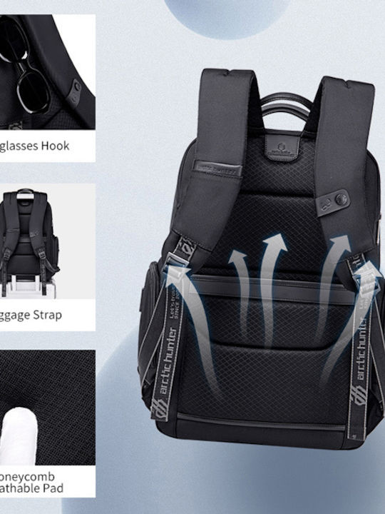 Arctic Hunter Αδιάβροχη Τσάντα Πλάτης για Laptop 17" με Θύρα USB σε Μαύρο χρώμα B00544-BK