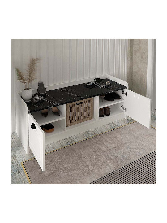 Ξύλινη Παπουτσοθήκη Rayne με 1 Ράφι 120x40x45cm