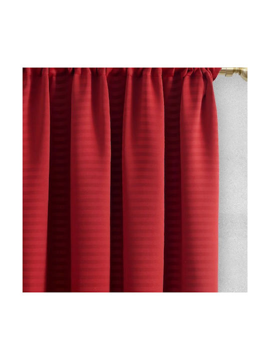 Lino Home Curtain with Pencil Pleat Emb Basko Bordeaux 150x240cm