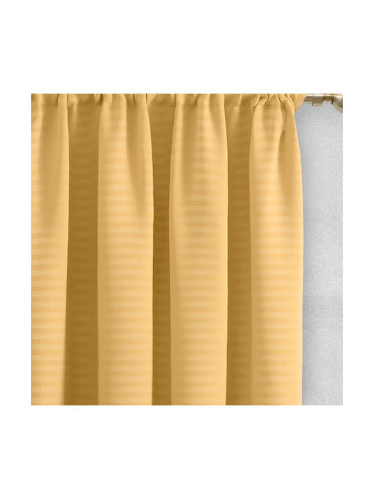 Lino Home Curtain with Pencil Pleat Emb Basko Honey 150x240cm