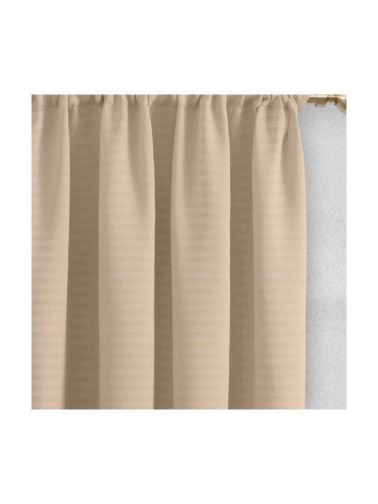 Lino Home Curtain with Pencil Pleat Emb Basko Taupe 150x240cm