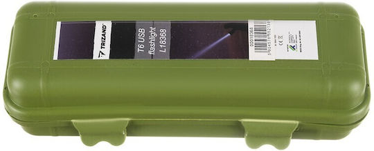Trizand Rechargeable Flashlight LED with Maximum Brightness 300lm Black