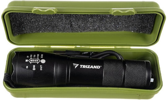 Trizand Rechargeable Flashlight LED with Maximum Brightness 300lm Black