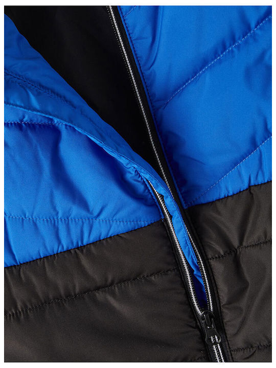 Kids' Quilted Jacket Sleeveless Short with Hood Blue
