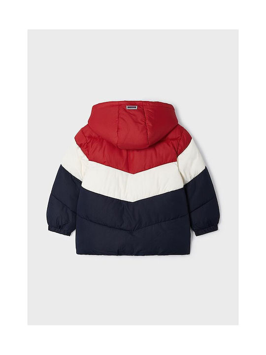 Mayoral Boys Quilted Coat Red with Ηood