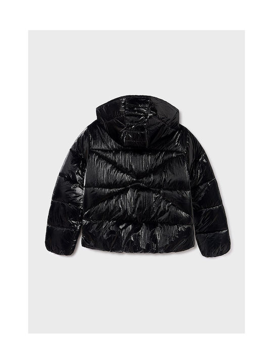 Mayoral Girls Quilted Coat Black with Ηood