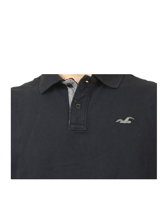 Hollister Ανδρικό Αθλητικό T-shirt Κοντομάνικο Polo Navy Μπλε