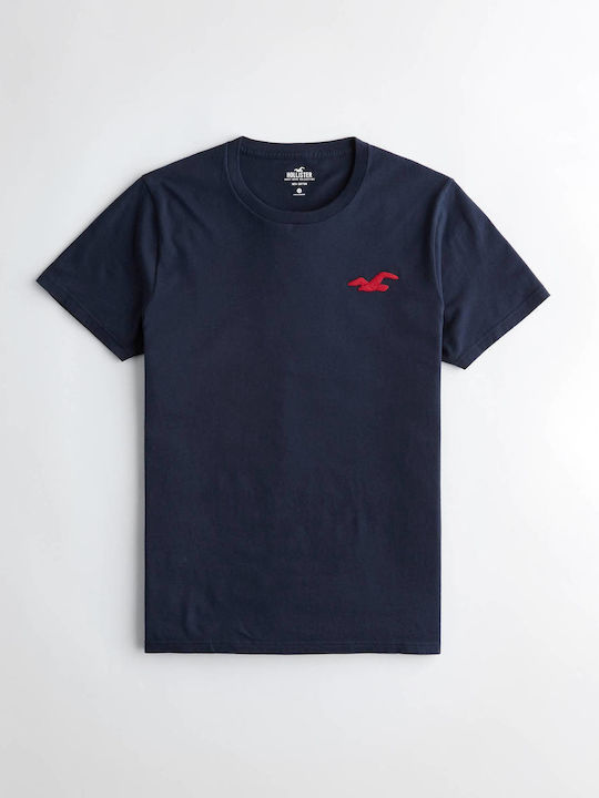 Hollister Ανδρικό T-shirt Κοντομάνικο Navy Μπλε