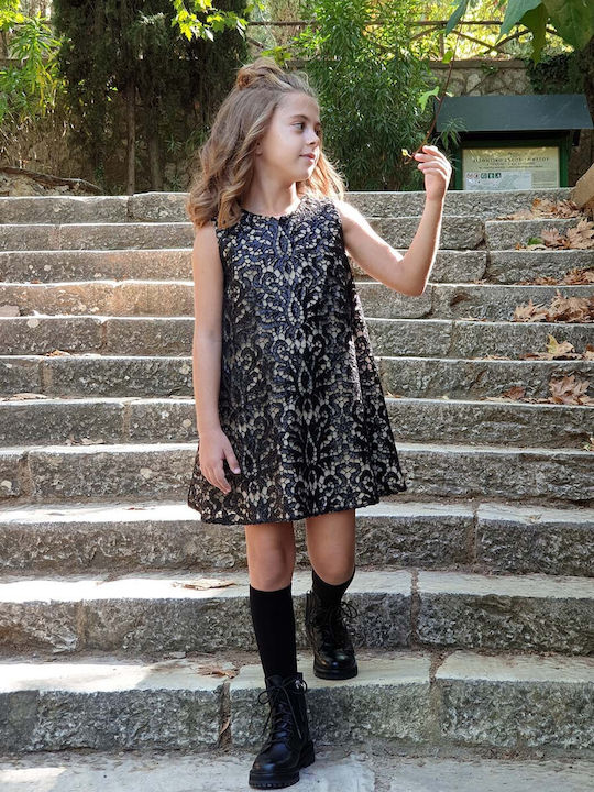 Designer's Cat Kids Dress Black