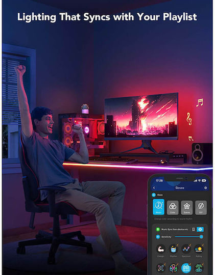 Govee Smart LED Strip Wi-Fi 24V RGB Light 3m Neon Flex with Power Supply