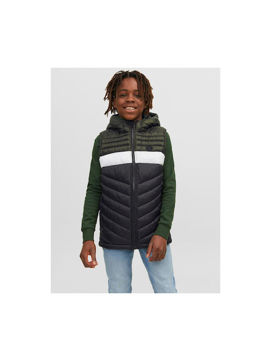 Jack & Jones Boys Quilted Coat Multicolour Sleeveless with Ηood