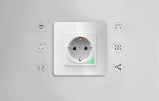 Avatto Single Mortice Πρίζα Ρεύματος Wi-Fi Albă 1buc